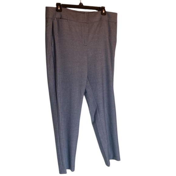 Loft Marisa High Waist Pants Blue Chevron Herringbone Pattern SZ 14 Business - Picture 1 of 15